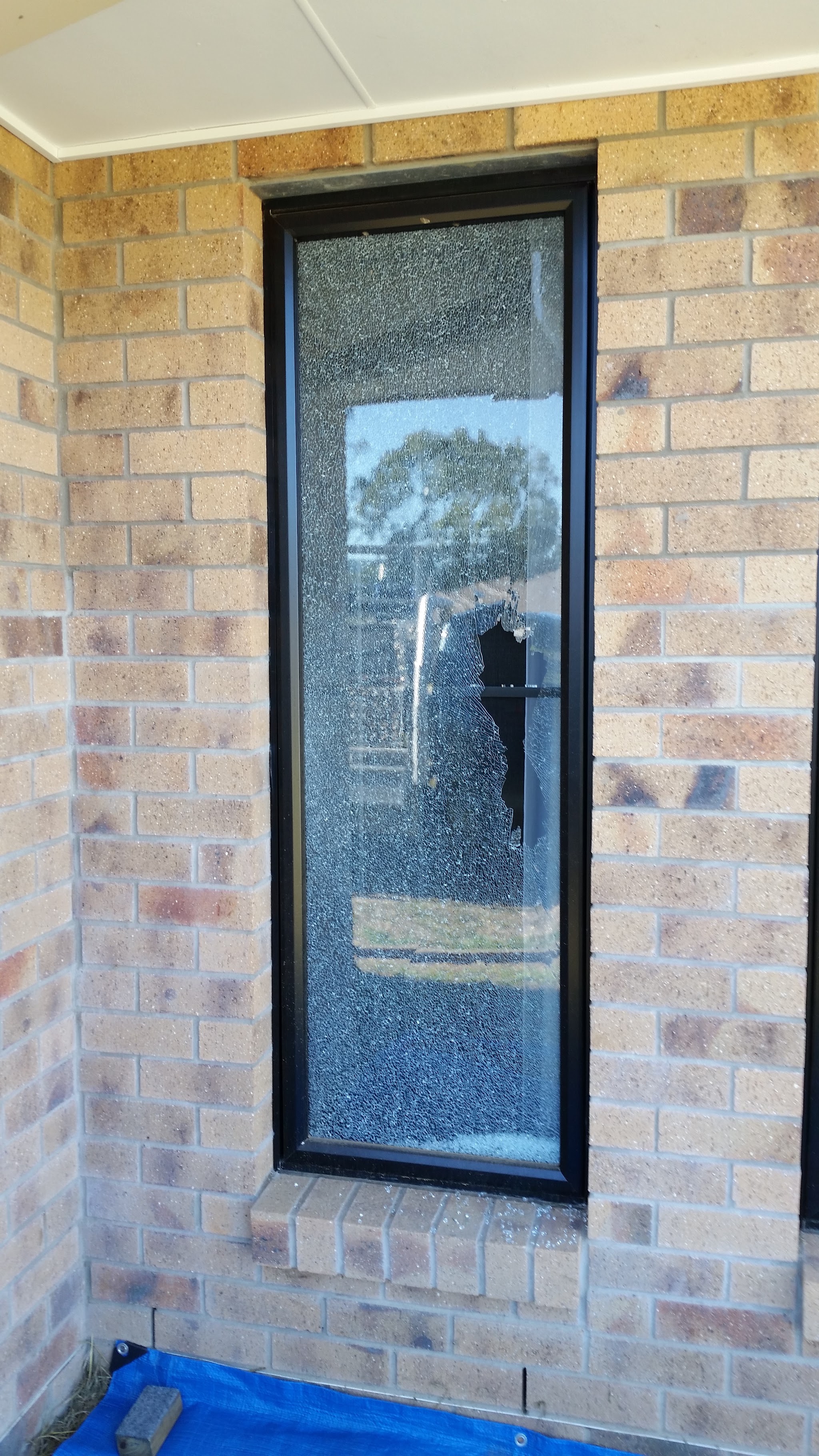 Broken window glass