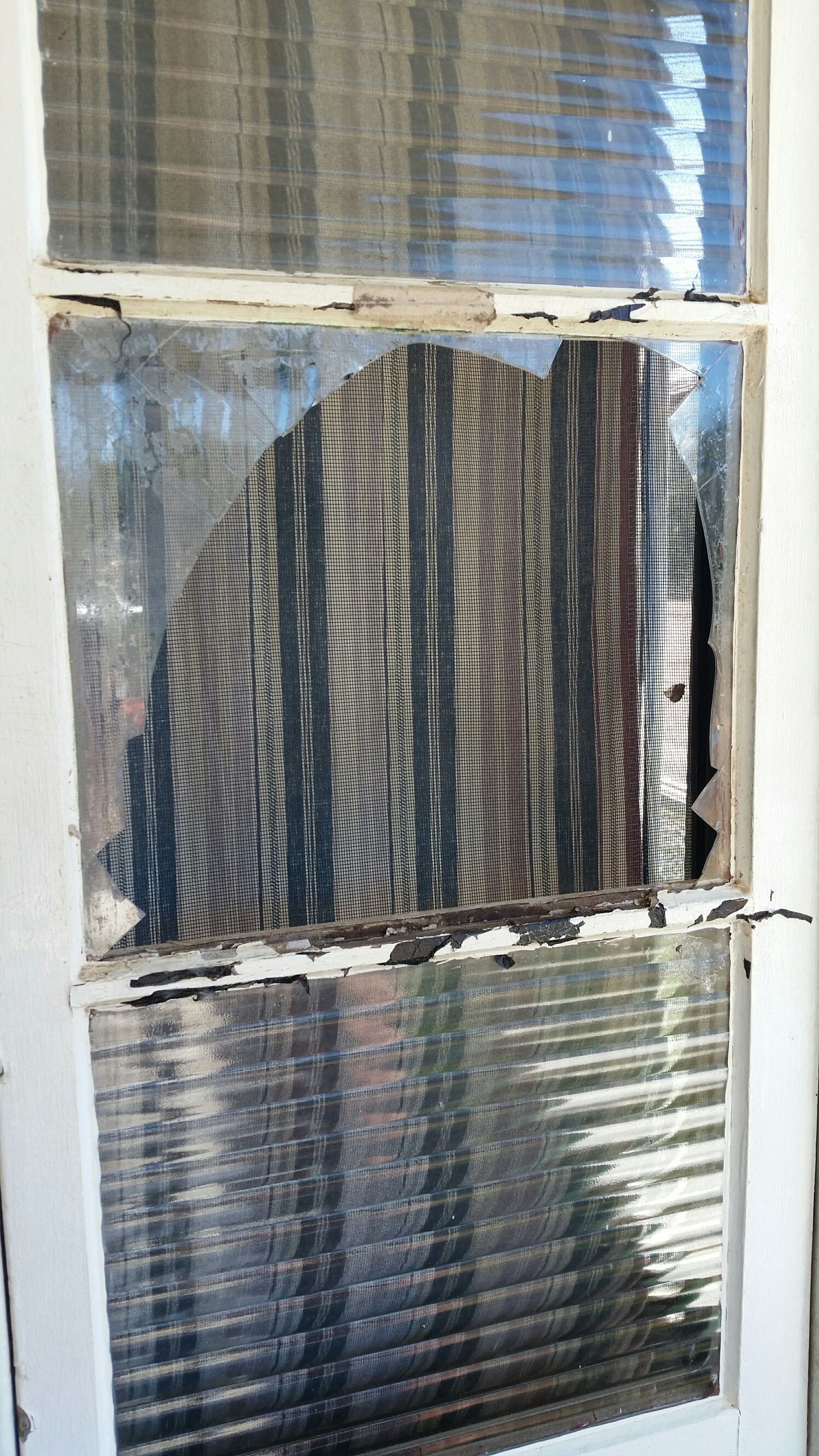 Textured glass door panel